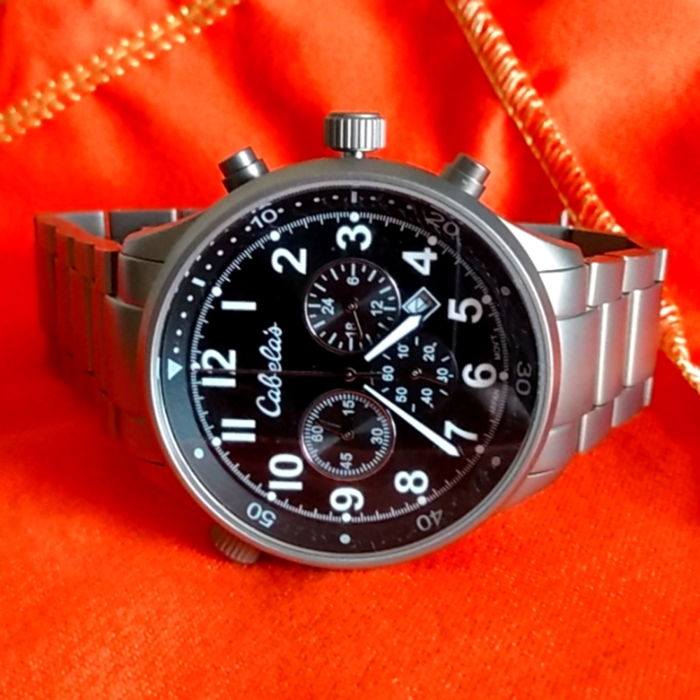 Cabela's Titanium Chronograph Watch 44mm